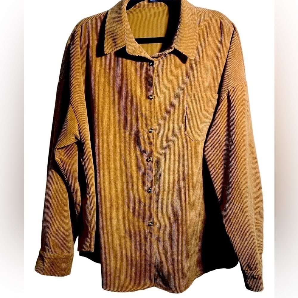 Miholl shirt jacket top shacket woman’s corduroy with some stretch.  E-17